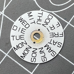 White English Font Week Disk Wheel Generic Fit for 2836 Movement Date@9 #25