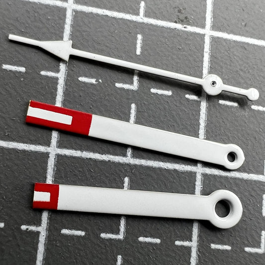 1. Red arrow-shaped watch hands set for Miyota 2035 quartz movement, perfect for precise timekeeping.  