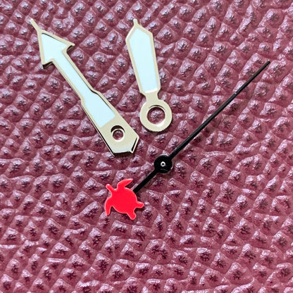Classic watch hands set for NH35/NH36/4R36 movements, featuring Turtle and Fish second hand designs.