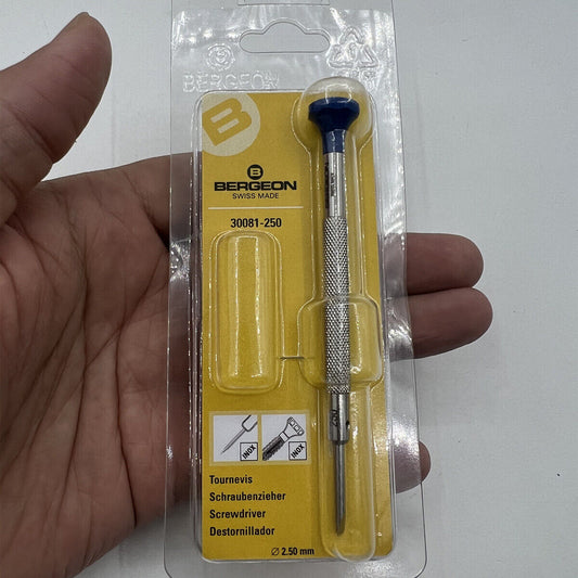 Ergonomic Bergeon 30081-250 screwdriver �2.50 mm, precision tool for watch repair.