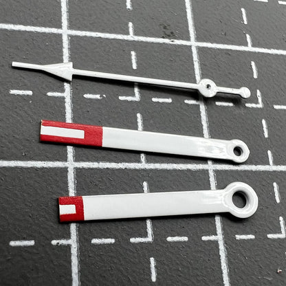Red arrow-style watch hands set by Miyota, designed for 2035 quartz movement, precise and stylish timekeeping.