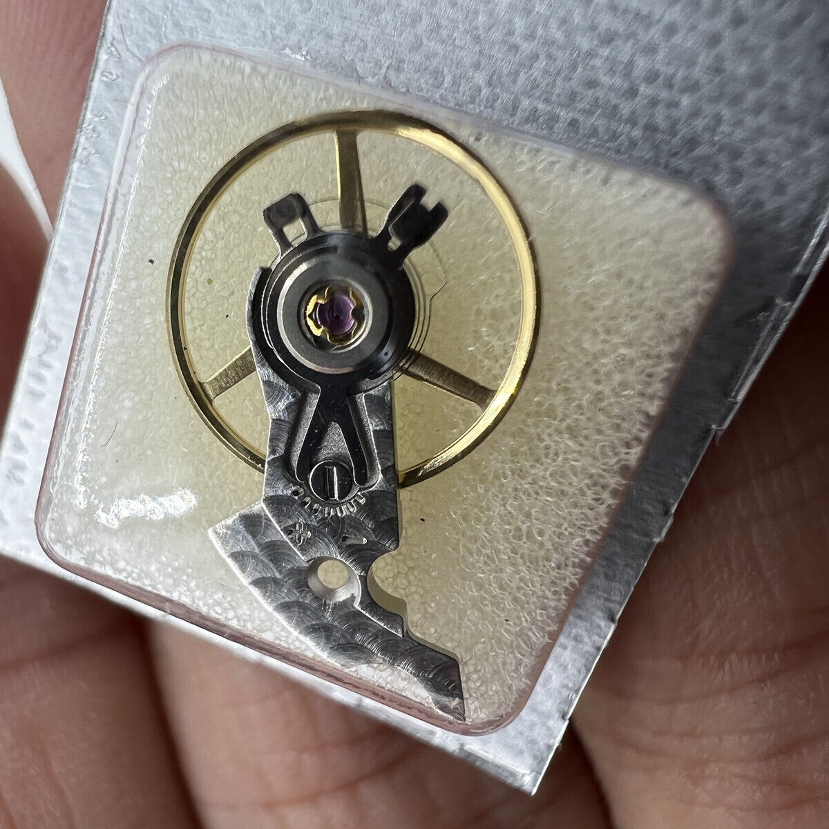 Silver China-made balance wheel splint with veins for ETA 2824/2836 watch movement precision and durability.