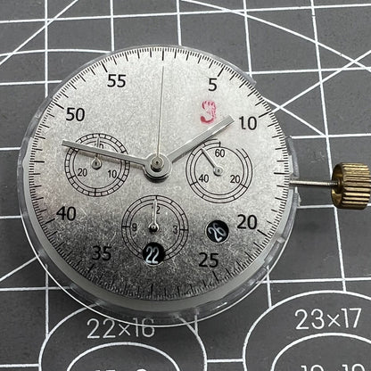 Dandong 7750 Mechanical Movement Small Second At 3/6/9 Position At 6 Black Date