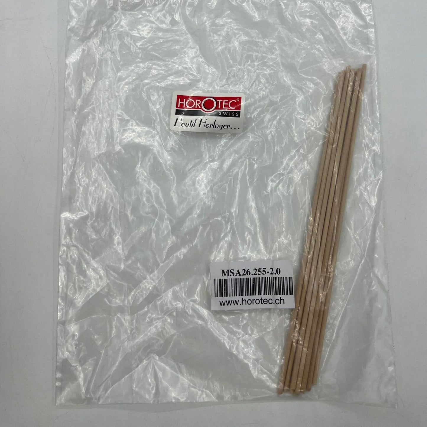 Horotec beech wood pegwood sticks, 2.00mm, ideal for precise watch cleaning and maintenance.
