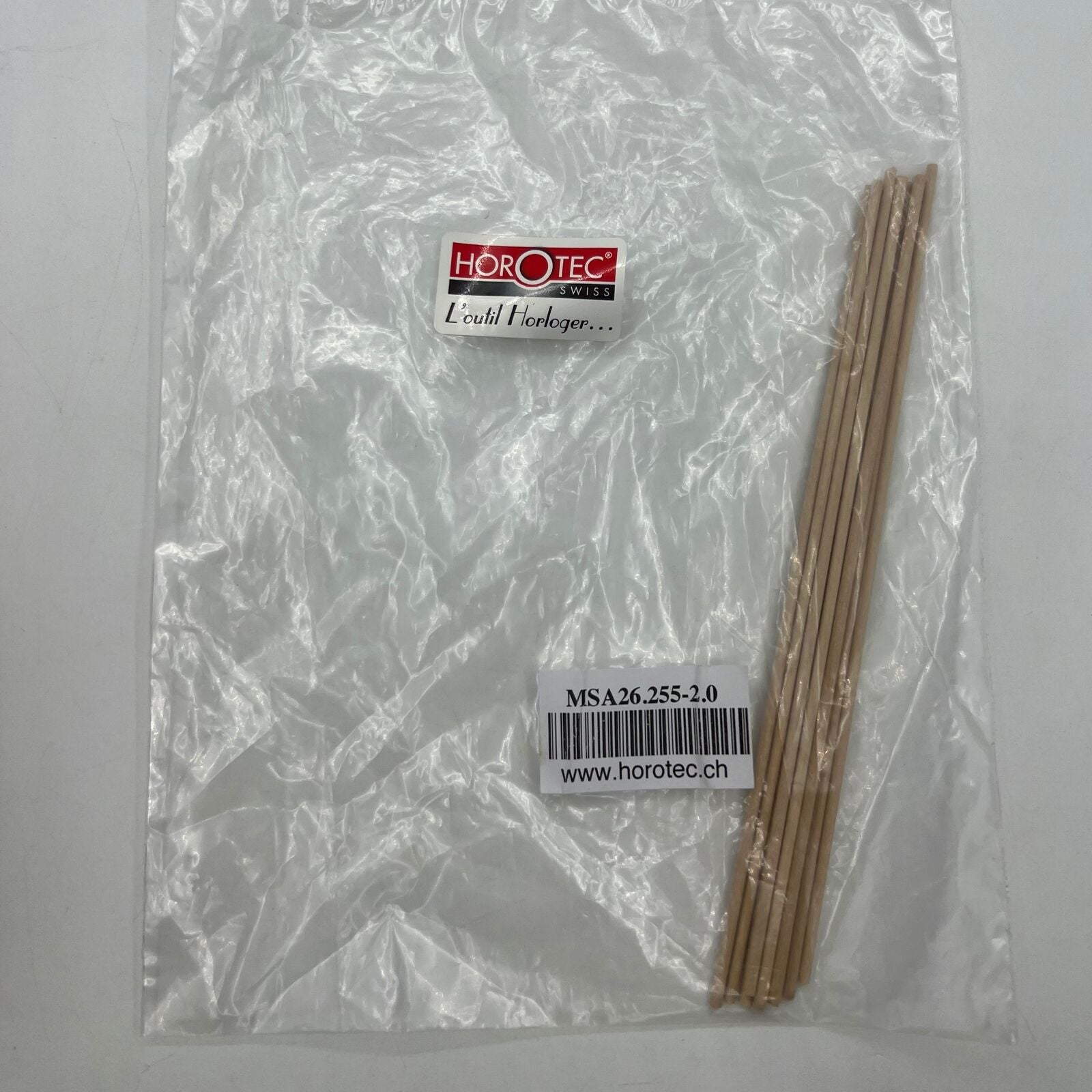 Horotec beech wood pegwood sticks, 2.00mm, ideal for precise watch cleaning and maintenance.