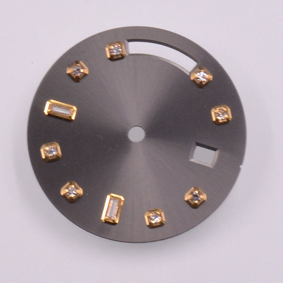 28.5mm No Lume No Scale Golden Nail Grey Watch Dial for Seagull ST1644 Movement