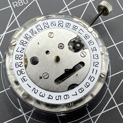 Genuine ETA C01.211 Swiss Made Chronograph Mechanical Movement 1853 White Dial