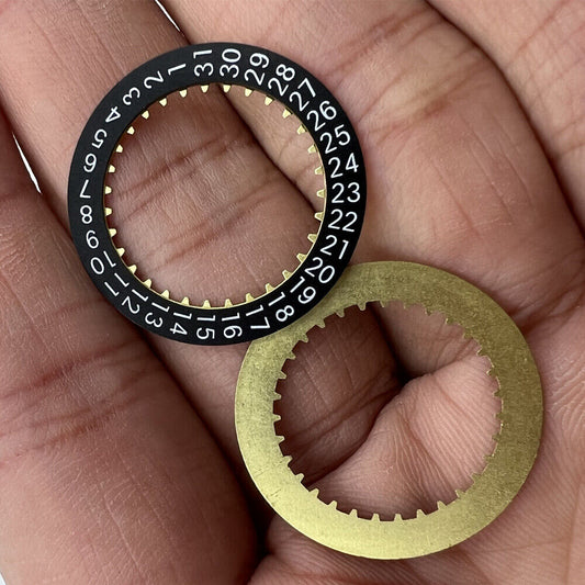 Black date disk with clear numerals for ETA 7750 movement, suitable for China-made watches.