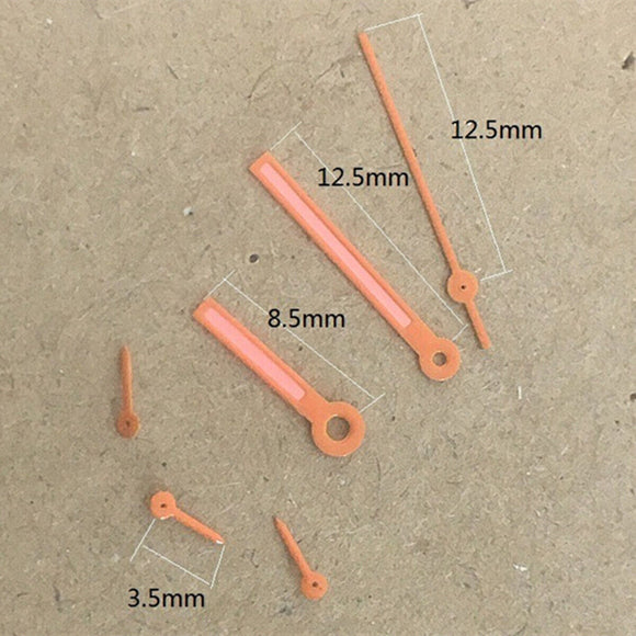 12.5mm Orange Trim Orange Painted Watch Hands for Epson VD53 VD54 VD57 Movement