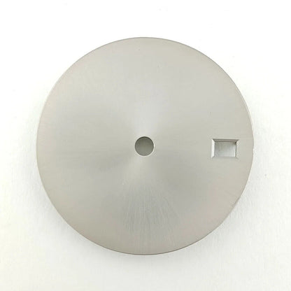 28.5mm solid color metal watch dial, no lume, compatible with NH35 movement for sleek customization.