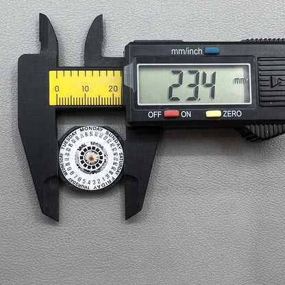 Hattori Epson TMI VX44E white quartz watch movement dial, Japan-made precision for watch repairs and accessories.
