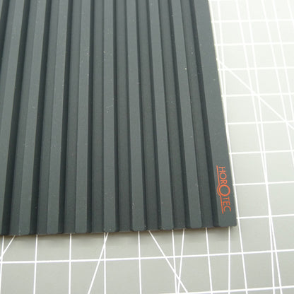 Swiss Horotec black silicone non-slip watch band with 19 grooves for secure and comfortable fit.