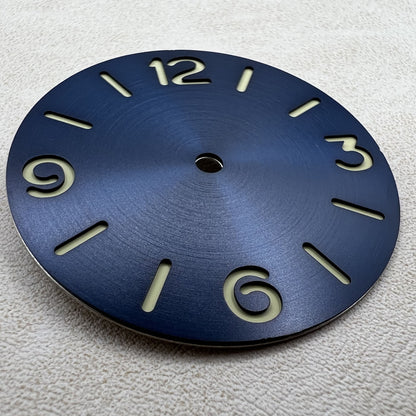 39mm Blue Green Luminous Watch Dial Suitable for Movement ETA 6497 /6498