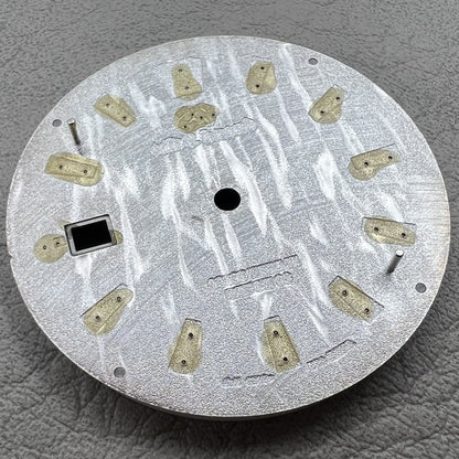 White GS 33.3mm No Lume Modified Waved Watch Dial for Movement NH35