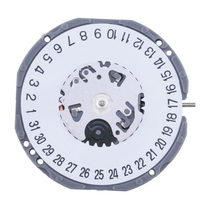 Hattori Epson TMI VJ34 quartz watch movement with date display at 3 and 6 o?clock, Japan made.