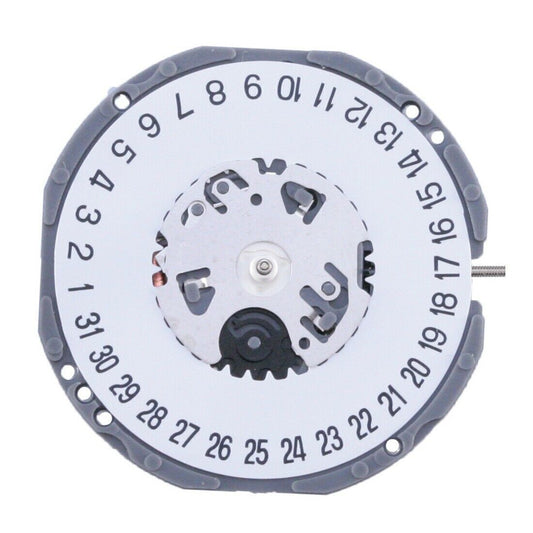 Hattori Epson TMI VJ34 quartz watch movement with date display at 3 and 6 o?clock, Japan made.