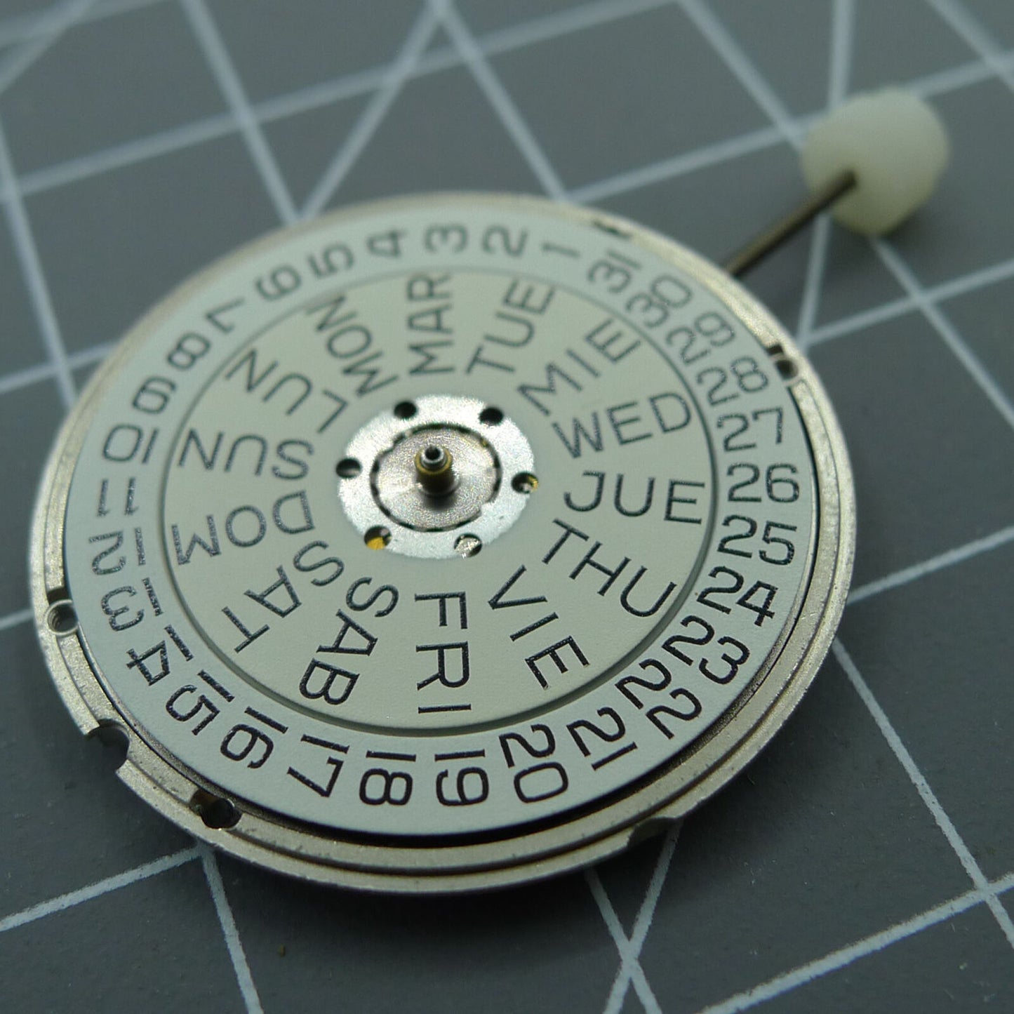 ETA 955.124 Swiss quartz movement with day-date function, ideal for precision watch repair parts.