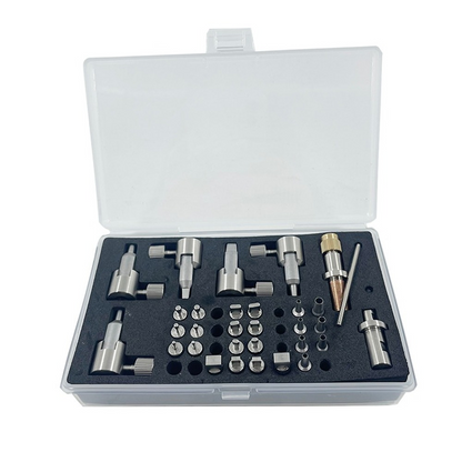Watch Strap Hole Punch set by Watchmaker Tools, multi-shape punches for precise watch strap adjustments.