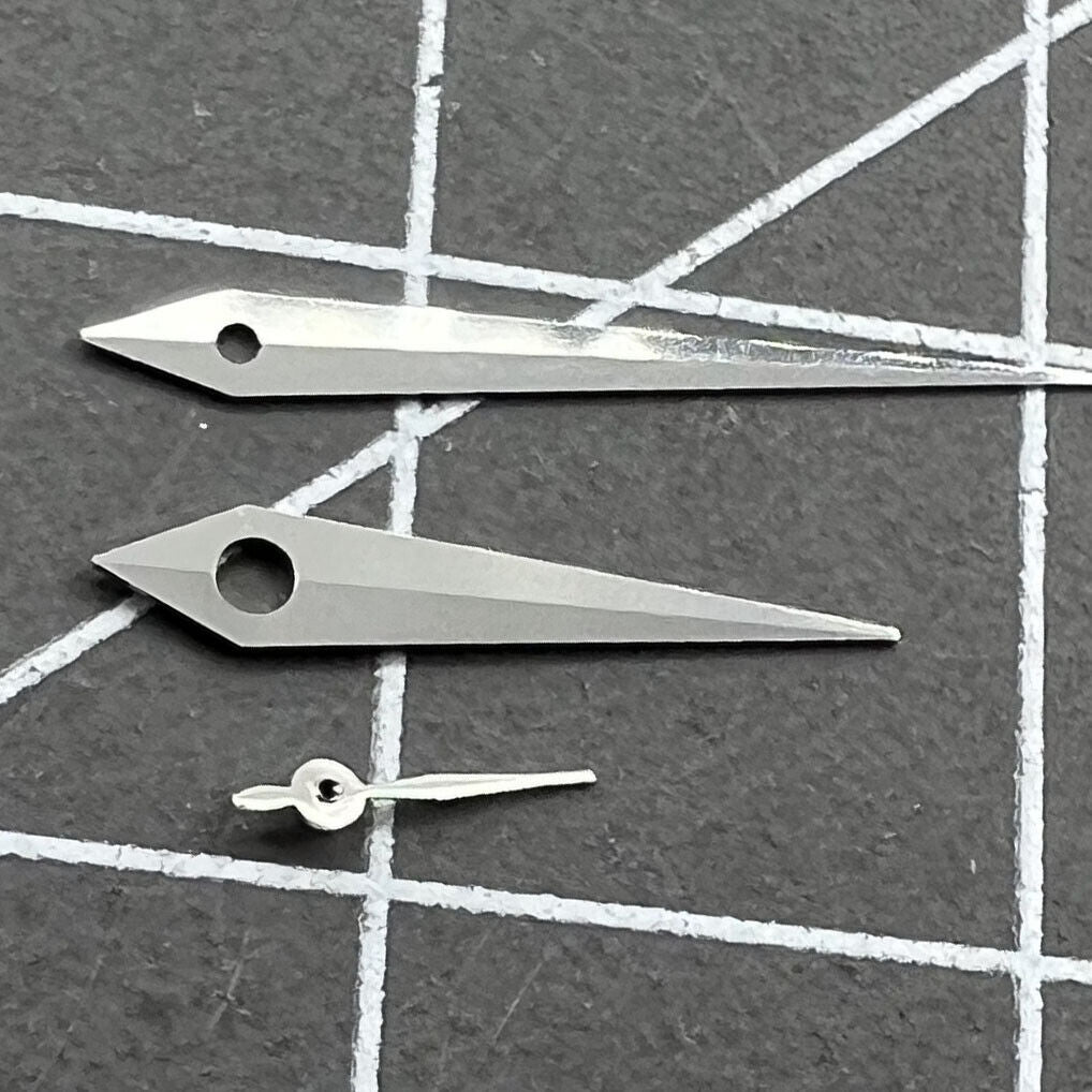 Aiguilles de montre en forme de flèche, argent poli, 10 x 14 x 4,5 mm, pour mouvement à quartz 1L45 