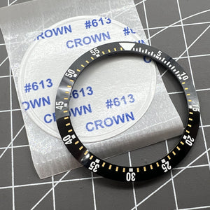 38mm/30.5mm Black Bezel Yellow Graduation Ceramic Watch Bezel Insert Watch Parts