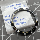 38mm/30.5mm Black Bezel Yellow Graduation Ceramic Watch Bezel Insert Watch Parts