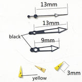 Yellow Small Second Hand Black Trim Watch Hands for Miyota OS10 OS20 OS60 OS80