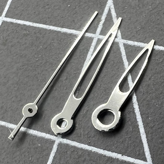 Hollow arrow-shaped watch hands for Miyota 2035 quartz movement, precision design by P1-H3-C25.