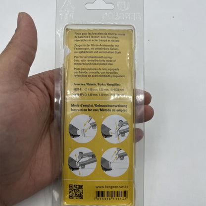 Bergeon 6825-PF spring bar pliers for precise watch bracelet removal and adjustment tool.