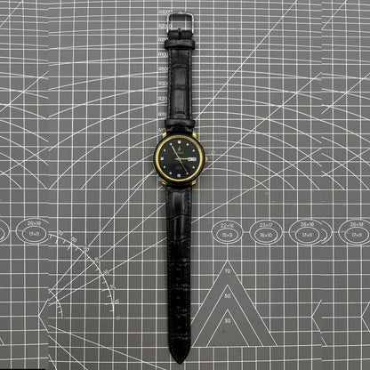 37mm Kongque automatic watch with black dial, double calendar, 33 jewels, and mechanical movement.