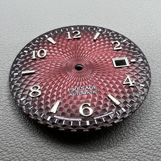 Red 35 mm Silver Gradual Nail DateJust Regarder NO LUME POUR LE MOUVEMENT NH35 NH36