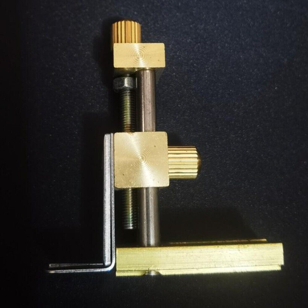 Auxiliary positioning tool for accurate watch stem cutting with cutter plier accessory in watch repair.