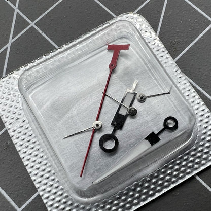 Green lume silver trim watch hands set by T044, compatible with ETA G10.211 and G10.212 movements, precision fit