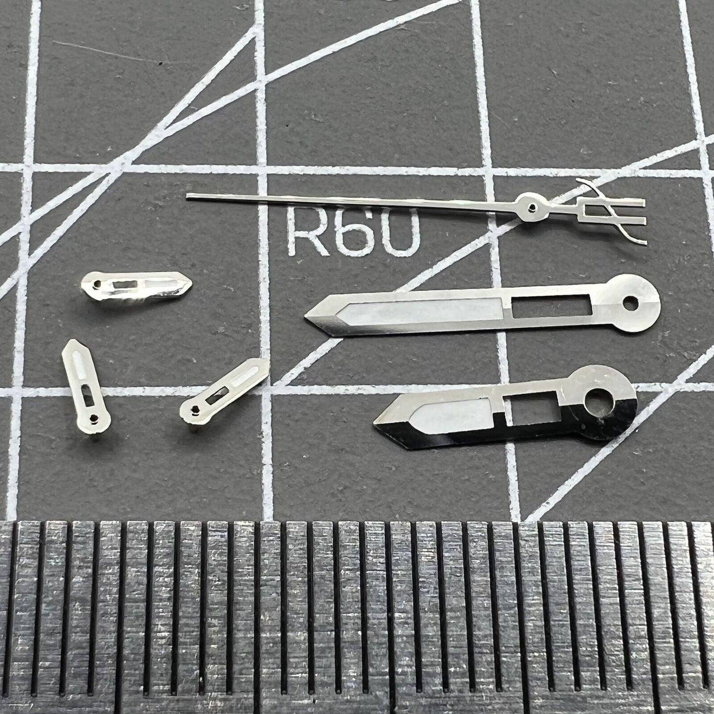 Silver trim 15mm green lume watch hands for Miyota OS10 OS20 OS22 OS60 OS80 models.