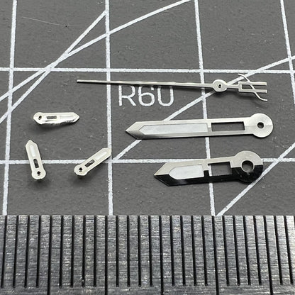 Silver trim 15mm green lume watch hands for Miyota OS10 OS20 OS22 OS60 OS80 models.