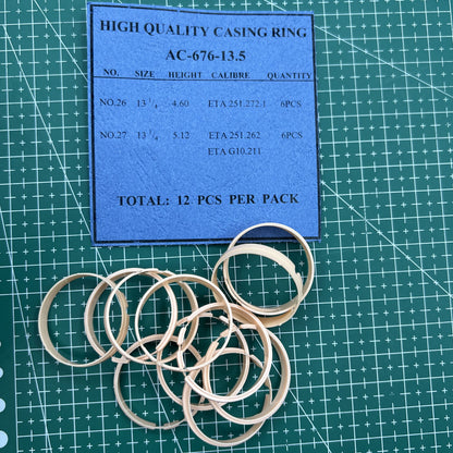 #AC-676-13.5 12 PIECES 2 Ligne Sizes Movement Case Spacer Casing Ring Holder