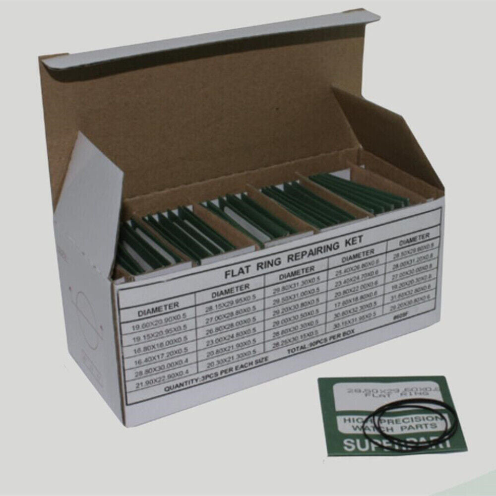 90 Stück F-Typ Uhrenrückseite Dichtungsdichtungen Wasserdicht 30 Größen Set