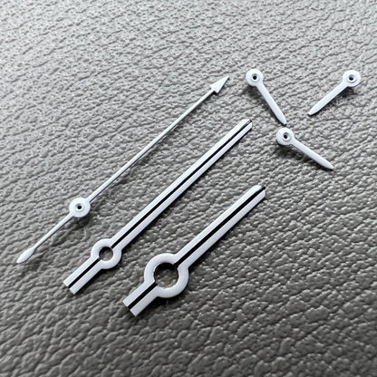 2 Sets Schwarze Weiß lackierte Uhrenzeiger mit Grünlicht für VK63 Uhrwerk