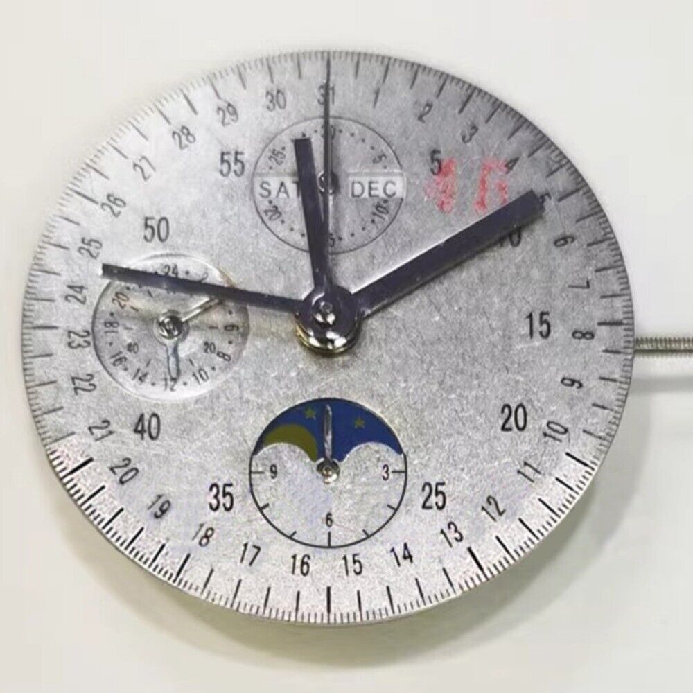 Dandong China Made 7751 watch movement with 8 hands, multifunctional automatic mechanical design for precision timekeeping