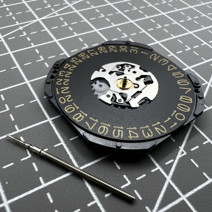 2 PIECES Hattori VX42 VX42E Quartz Movement Day At 3 Golden Font+Black Disk