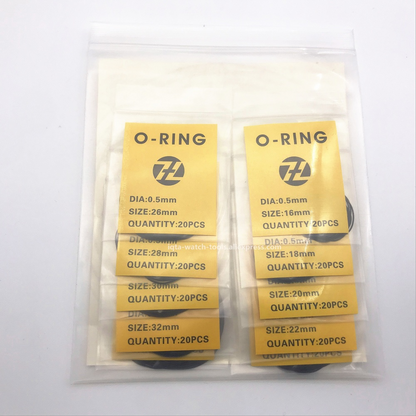 200pcs 0.5/0.6/0.7mm 16mm-34mm Watch O-Ring Waterproof Rubber Seal O-Ring