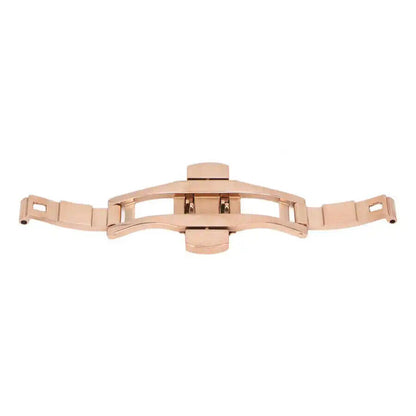 Rose Golden Watch Strap Clasp Unisex Double Push Button Watch Band Buckle