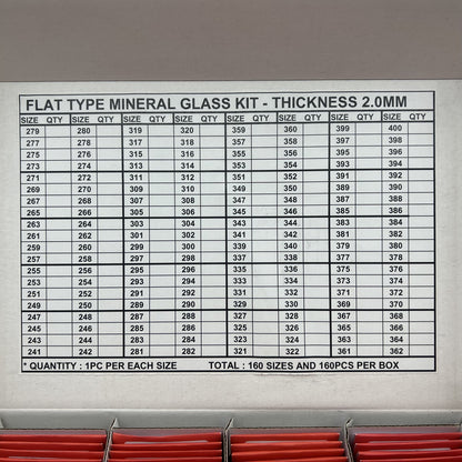 160 Stück 2.0mm Dicke Flache Runde Uhren Mineralglas Ersatz 24.1-40mm