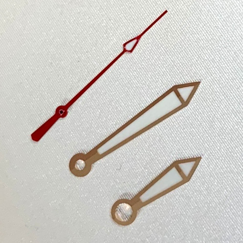 Green luminous watch hands set by B11 for NH35A/NH36A/4R36 movements, sizes 8/12.5/12.5mm, ideal for watch repair.