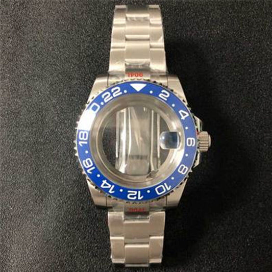 Transparent 40MM sapphire glass watch case with strap for NH35/NH36, available in 22 colors, premium quality.