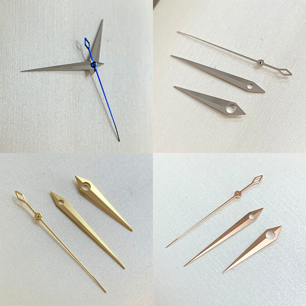 Golden and silver Lightning second watch hands set for NH35 NH36 movement, precise and stylish accessory.