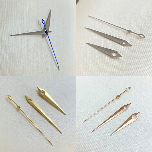 Golden and silver Lightning second watch hands set for NH35 NH36 movement, precise and stylish accessory.