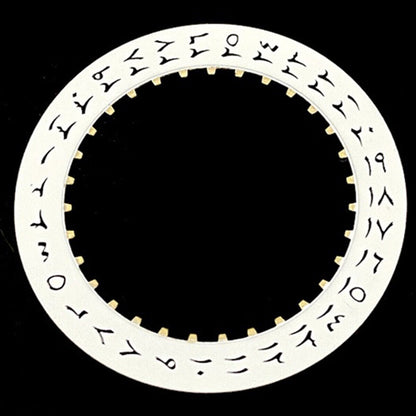 Arabic date disk wheel on white background for ETA2824, Datejust models, date at 3 o'clock position.
