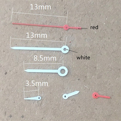 Weiße, spitze 13 mm rote Sekundenzeiger für Miyota OS10 OS20 OS60 OS80 