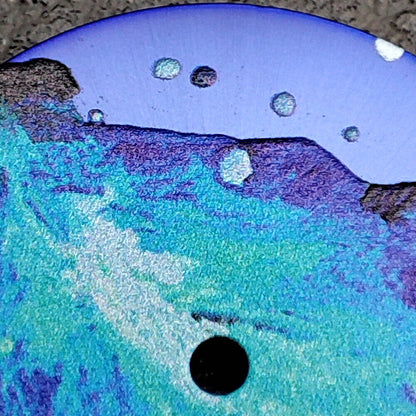 No Lume blue oil painting leaf pattern watch dial, compatible with NH35 movement, designed.