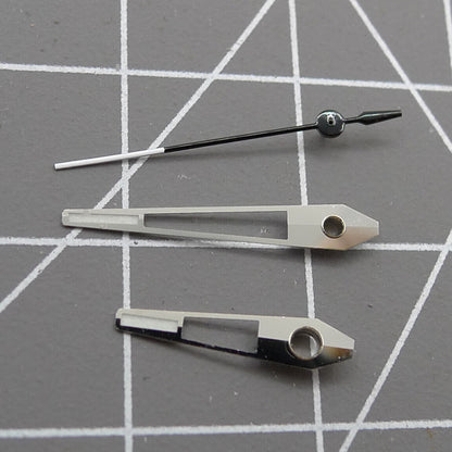 Green luminous watch hands with silver trim, compatible with China Made 8215/2813 Miyota 8N24 movements.